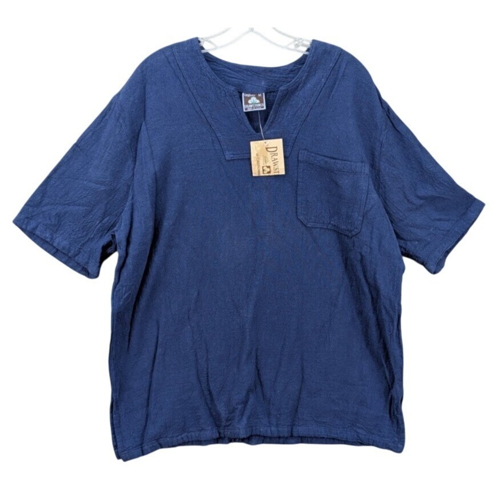 California Drawstrings Women's Top Short‎ Sleeve Cotton Preshrunk USA Size M NWT